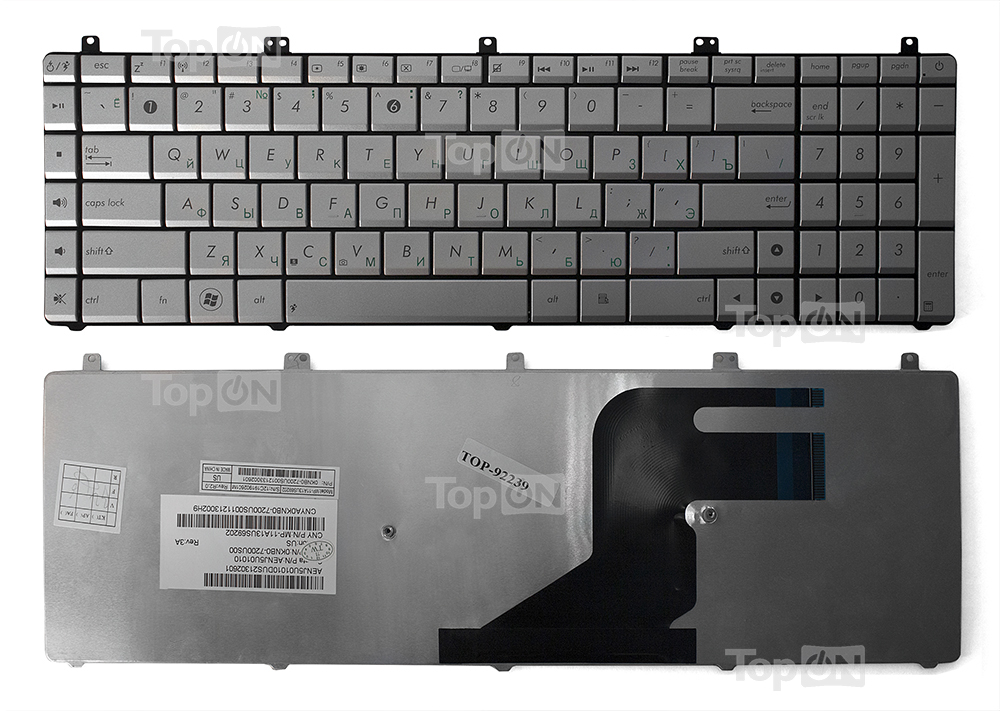 

Клавиатура TopON для ноутбука Asus N55, N55S, N75, N75S, X5QS Series