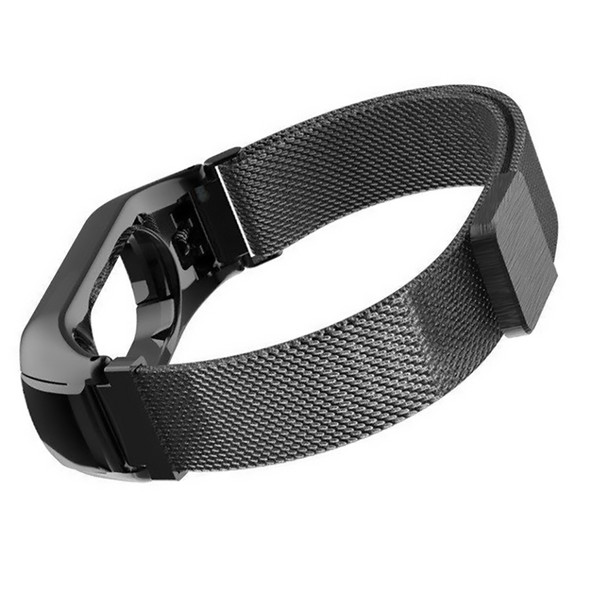 фото Ремешок металлический миланская петля krutoff для xiaomi mi band 3/4 (black)