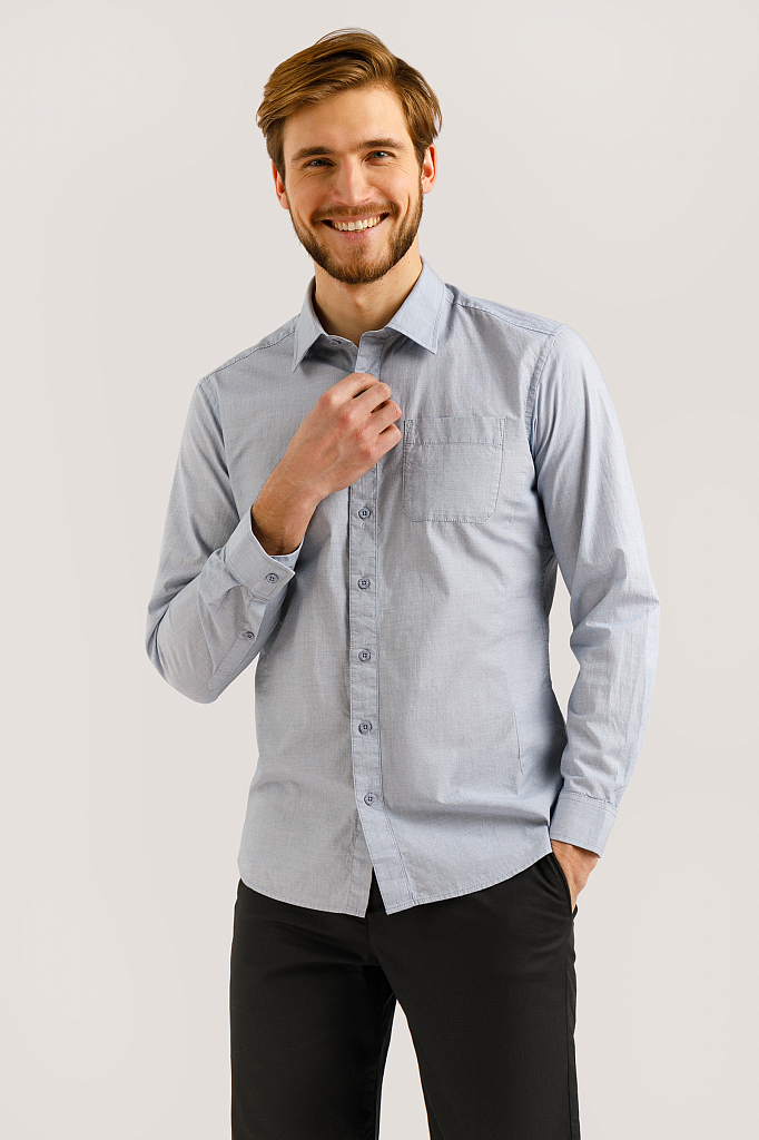 

Сорочка мужская Finn-Flare B20-21026 голубая 3XL, B20-21026