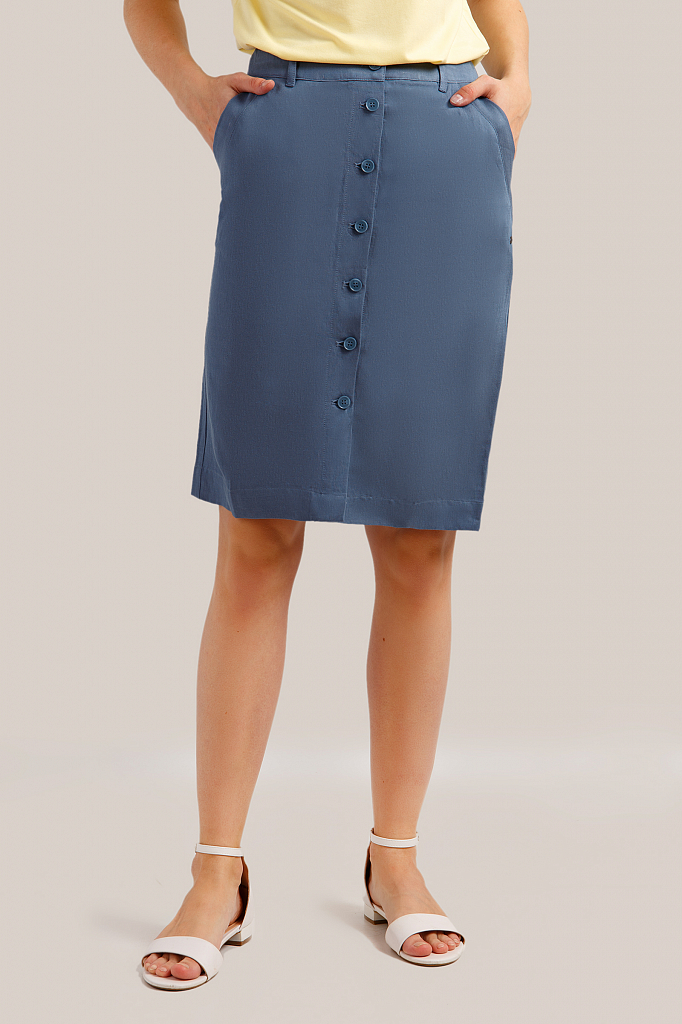 

Юбка женская Finn Flare S19-11034 голубая S, S19-11034