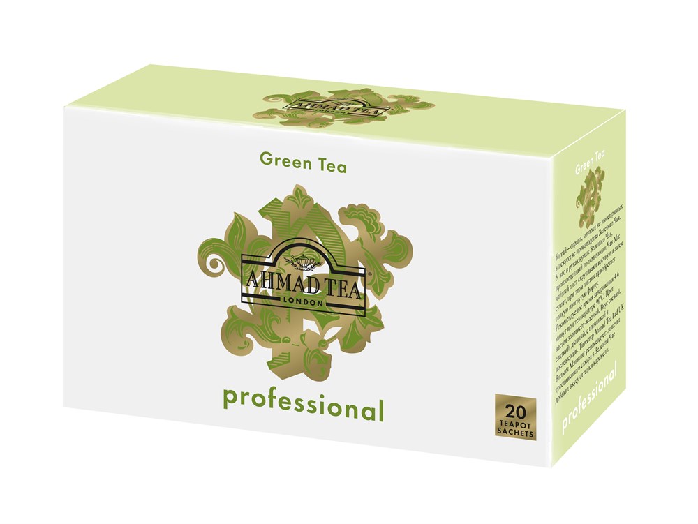 Чай Ahmad Tea Professional, Зелёный чай, листовой, в пакетах для чайников, 20х5г