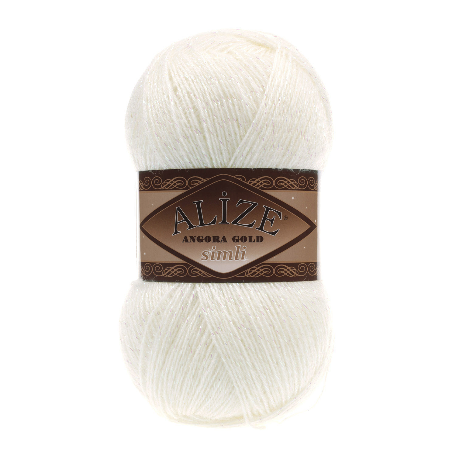 

Пряжа Alize 7728676 Angora Gold Simli 62 молочный, Белый, Angora Gold Simli