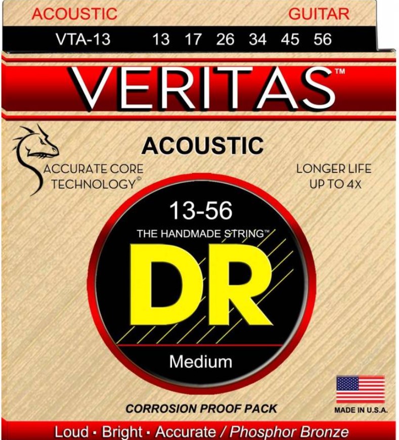 Струны для акустической гитары DR VTA-13 Veritas 13-56, DR Strings (Струны ДР)