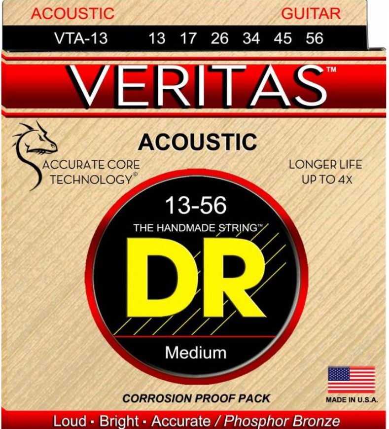 

Струны для акустической гитары DR VTA-13 Veritas 13-56, DR Strings (Струны ДР)