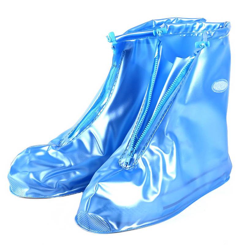 фото Защитные чехлы для обуви baziator от дождя и грязи синие с подошвой xl