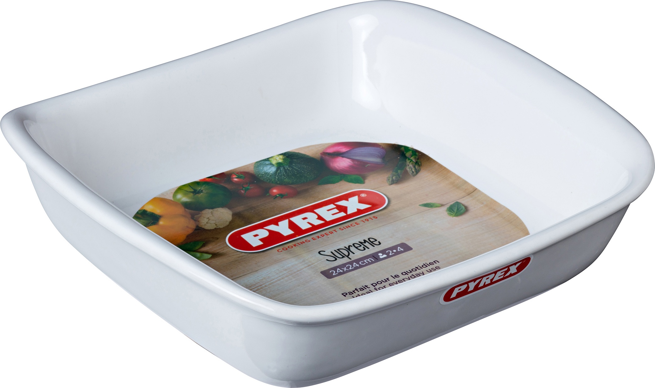фото Форма для запекания supreme white квадратная 24см керамика pyrex