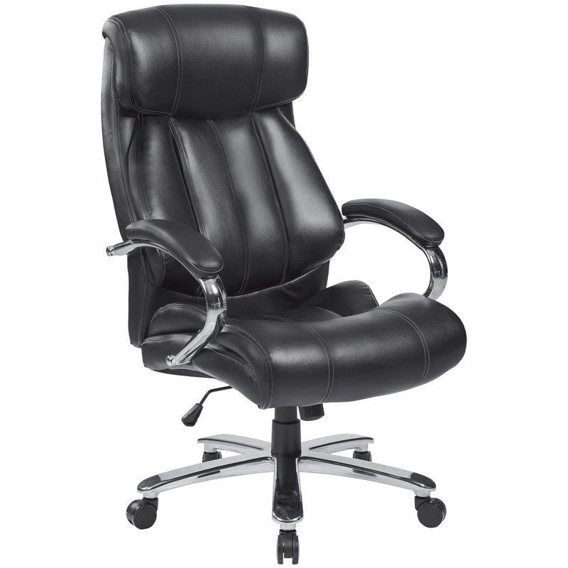 Кресло руководителя Helmi HL-ES06 Granite, экокожа, черный, хром