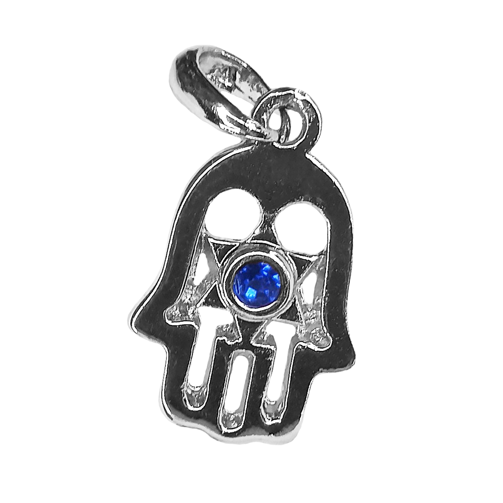 

Кулон World of Judaica рука хамса с инкрустацией WOJ-NECK-10 серебристый, WOJ-NECK-10