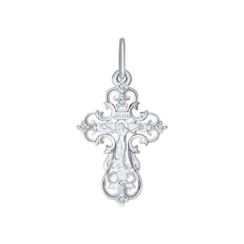 Подвеска из белого золота SOKOLOV 121272, фианит