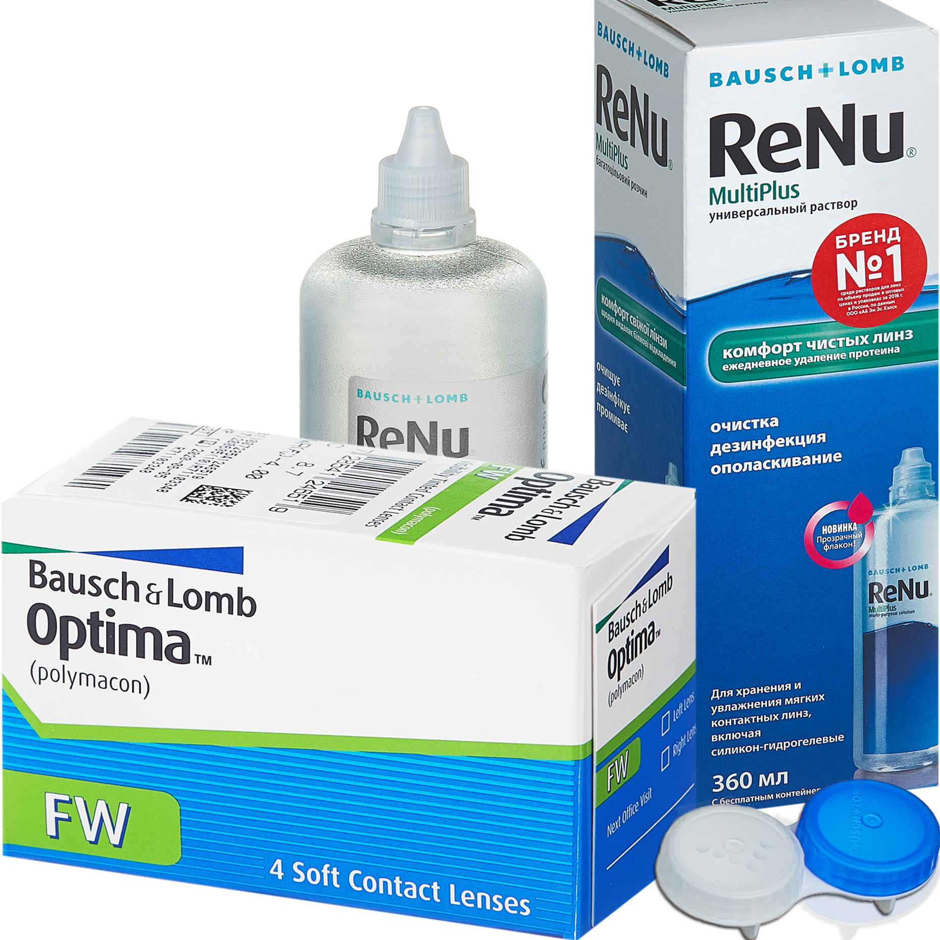 

Контактные линзы Optima FW 4 линзы R 8.4 -9,00 + Раствор ReNu Multi Plus 360 мл, FW 4 линзы + ReNu MultiPlus