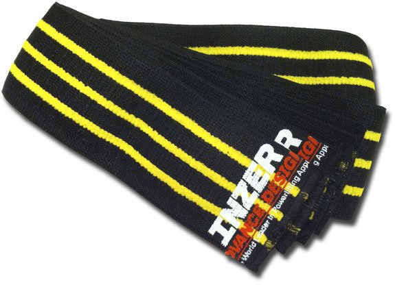 

Спортивный бинт Inzer Gripper Knee Wraps черный/желтый 250 см, Gripper Knee Wraps