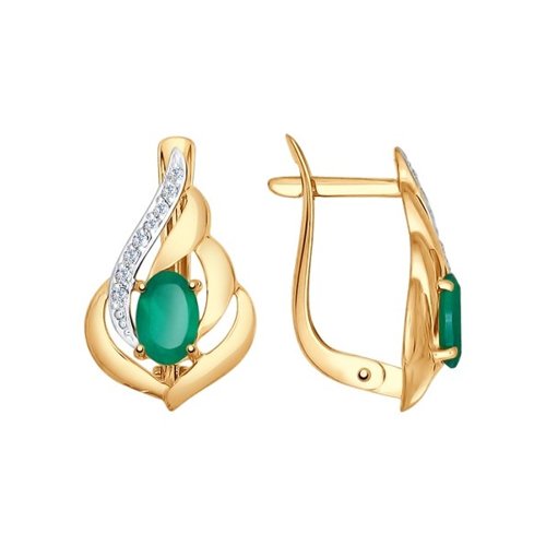

Серьги из желтого золота SOKOLOV 724794, агат/фианит, 724794