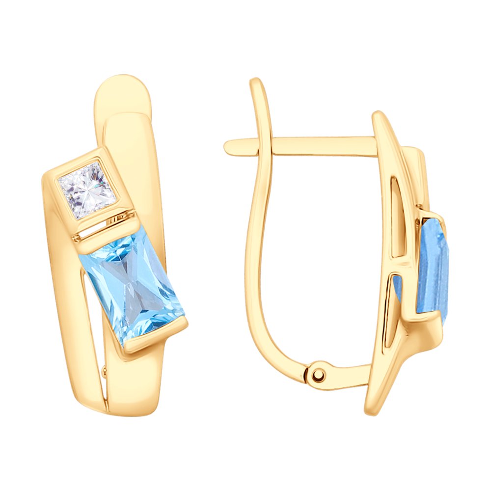 

Серьги женские из золота SOKOLOV 725602, топаз/фианит, 725602