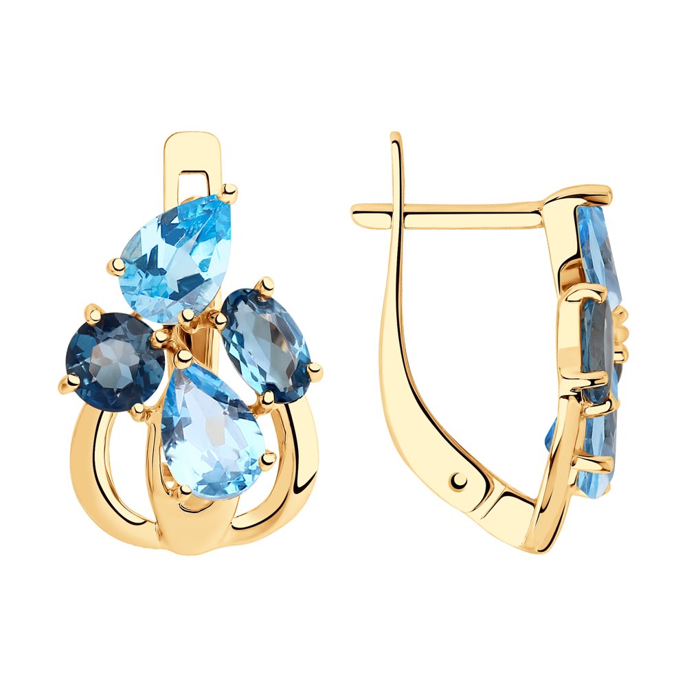 

Серьги женские из золота SOKOLOV 725897, топаз, 725897