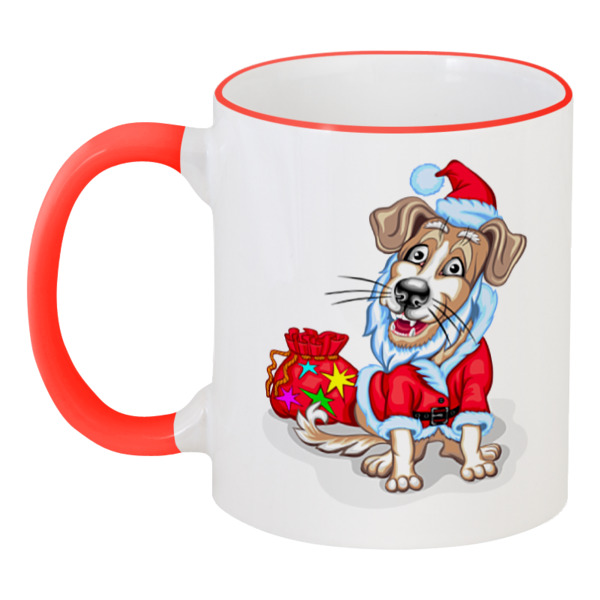 

Кружка Printio с цветной ручкой и ободком Собака