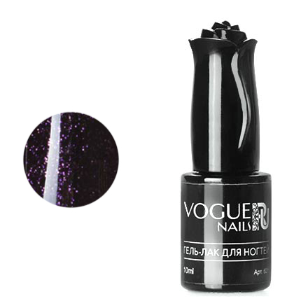 

Гель-лак Vogue Nails глубокий фиолетовый с блестками плотный 10 мл