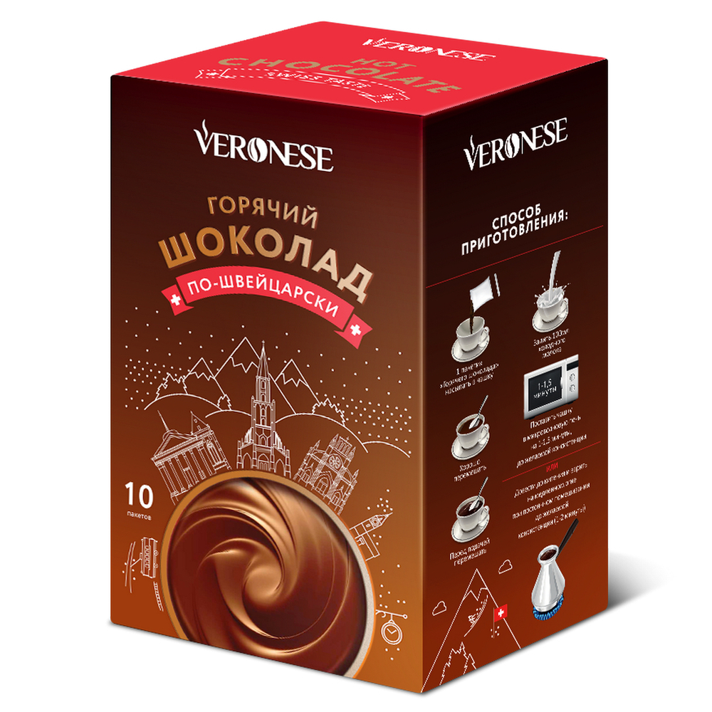 

Горячий шоколад Veronese по-швейцарски 10*25 г