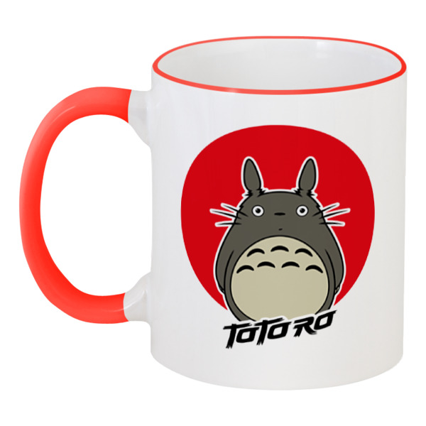 фото Кружка printio с цветной ручкой и ободком мой сосед тоторо (my neighbor totoro)