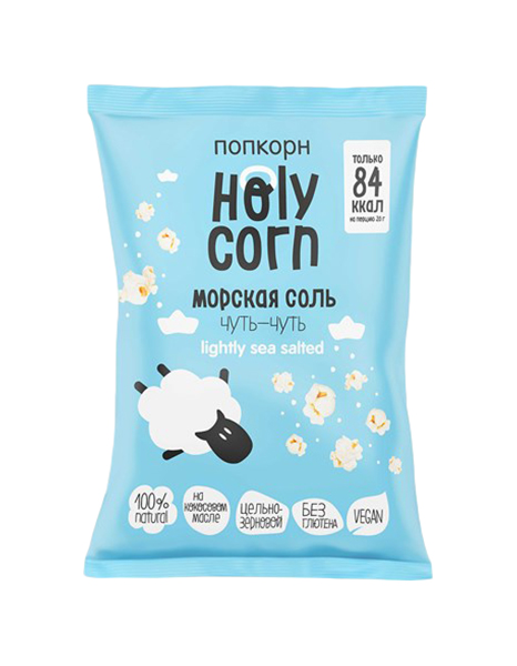 фото Кукуруза воздушная holy corn попкорн морская соль 60 г