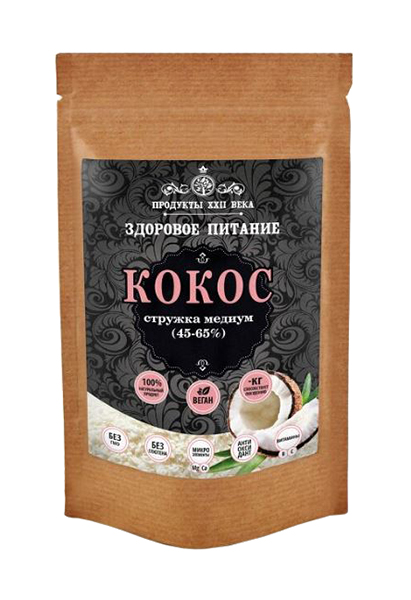 

Кокосовая стружка медиум 45-65% Продукты XXII века 50 г