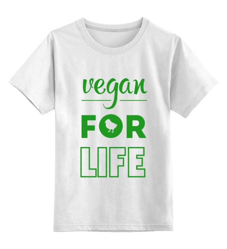 

Детская футболка классическая Printio Vegan for life, р. 152, Белый, 0000000686857