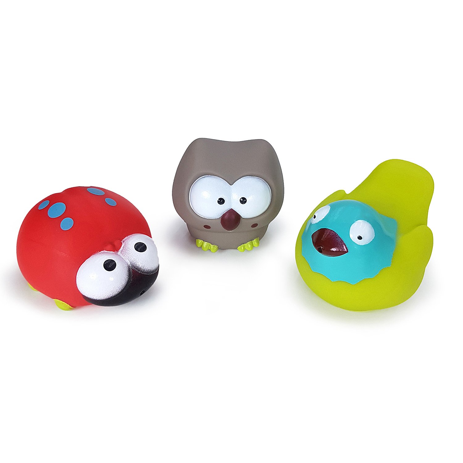 

Игрушка для ванной Лесные жители, 3 штуки божья коровка, птичка, сова