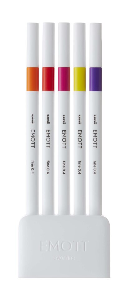 фото Линеры uni emott набор №2 passion color 5 цветов uni mitsubishi pencil
