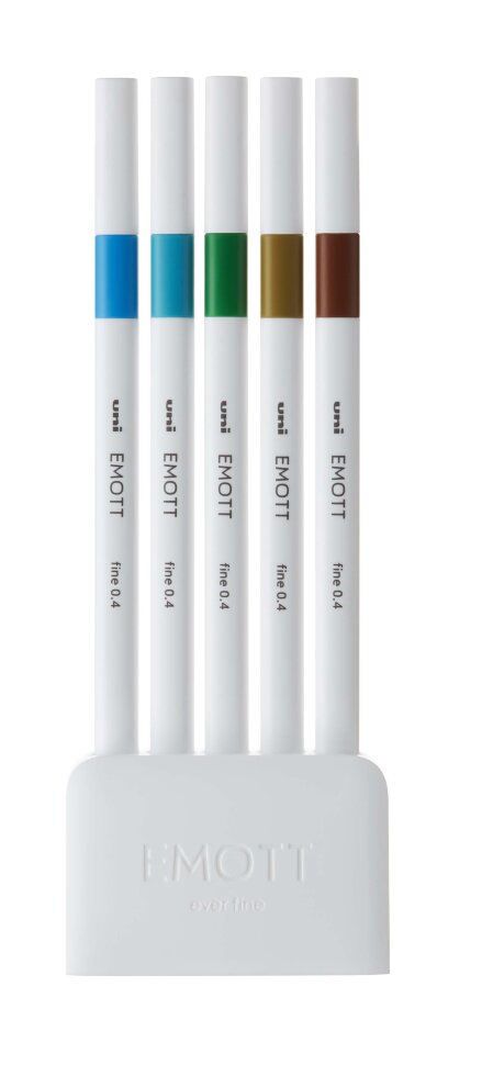 фото Линеры uni emott набор №4 island color 5 цветов uni mitsubishi pencil