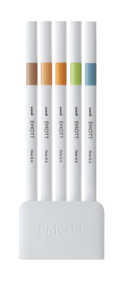 фото Линеры uni emott набор №6 nature color 5 цветов uni mitsubishi pencil