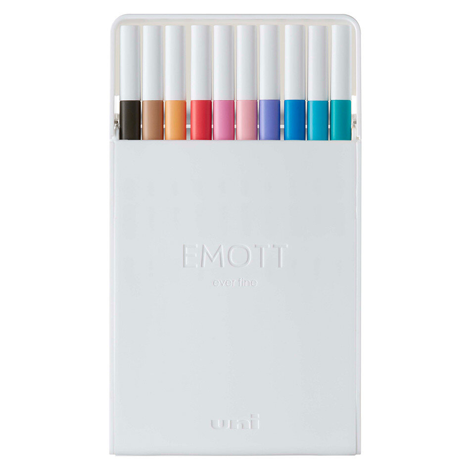 фото Линеры uni emott набор №2 soft pastel color 10 цветов uni mitsubishi pencil