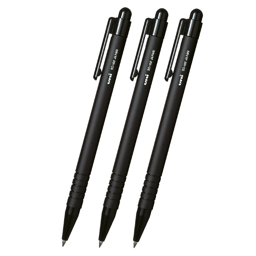 

Набор ручек шариковых UNI Mitsubishi Pencil SD-102-BLACK-SET, черная, 1 мм, 3 шт.