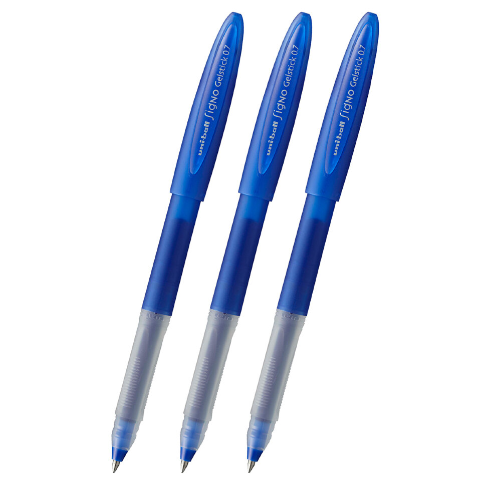 

Ручка гелевая Uni-Ball Signo Gelstick синяя 0,7мм 3 штуки PPS, Gelstick