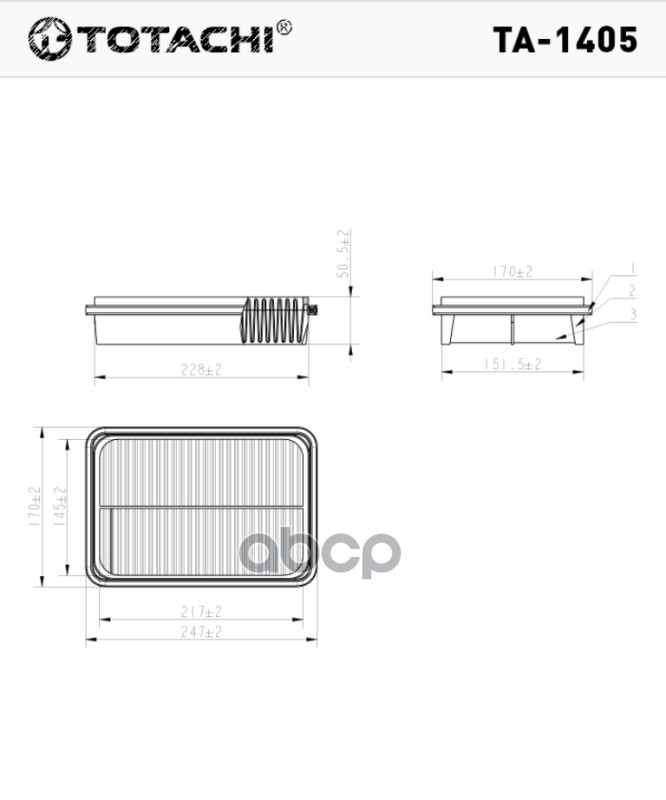 Фильтр воздушный TOTACHI TA-1405
