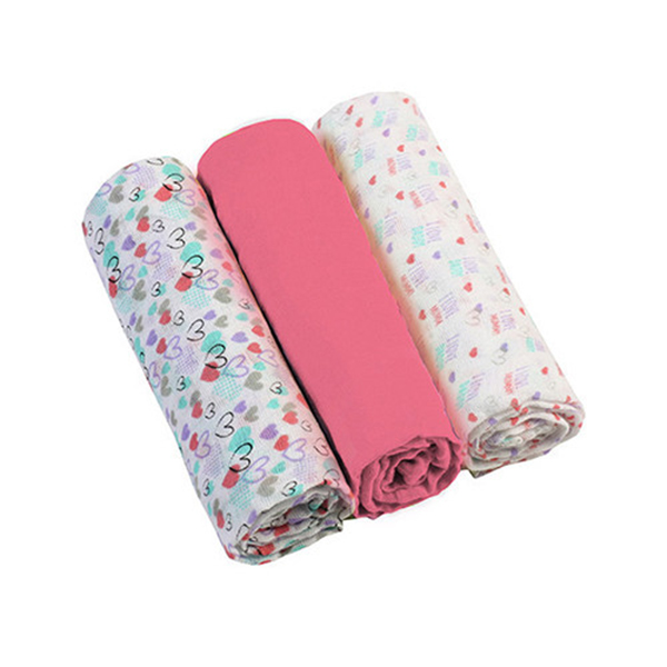 

Комплект из 3 пелёнок Babyono цвет: малиновый, 70х70 см