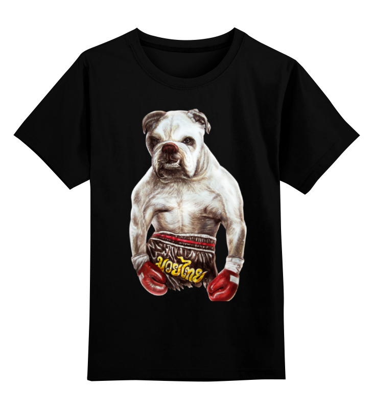 Купить 0000000688957, Детская футболка классическая Printio Собака боксёр, р. 104,