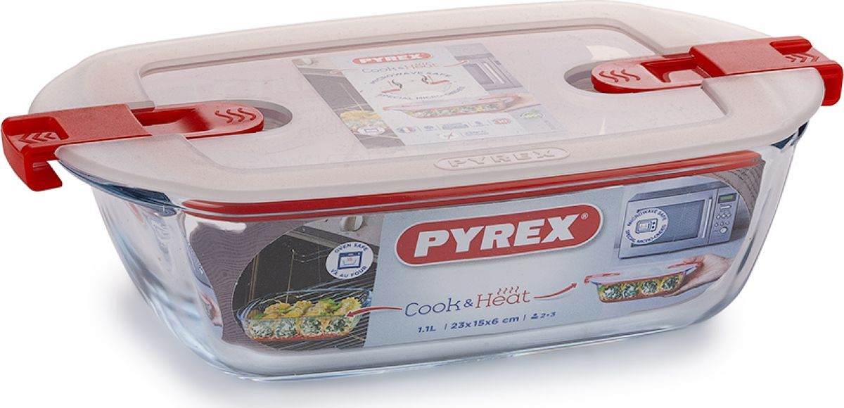 фото Блюдо с крышкой pyrex cook&heat 12x18x7см 1.1л круглое