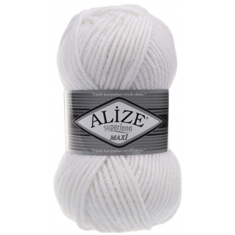 

Пряжа ALIZE "Superlana maxi", цвет 55 белый, 5 мотков, арт. 364131