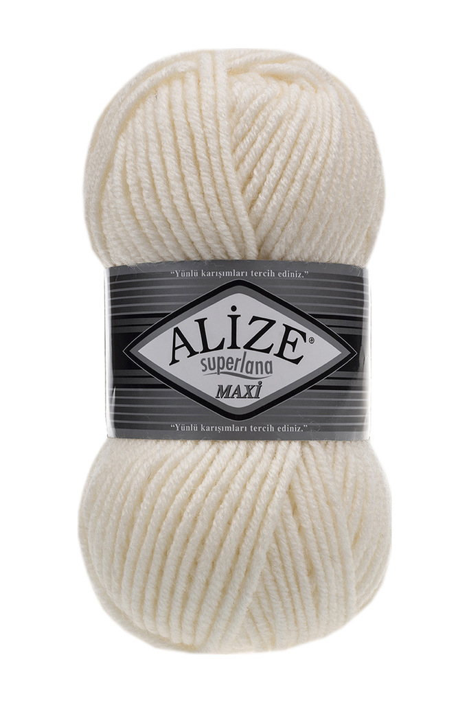 

Пряжа Alize 364131 Superlana maxi 62 молочный, Белый, Superlana maxi