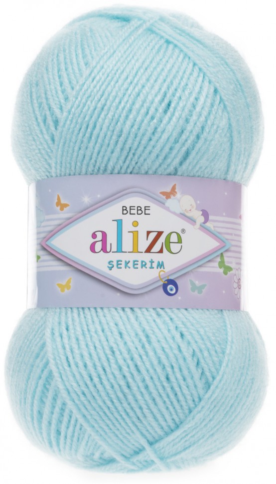 

Пряжа Alize Sekerim Bebe, цвет: 189 светло-голубой, 350 м, 100 г (5 мотков) 5 шт.