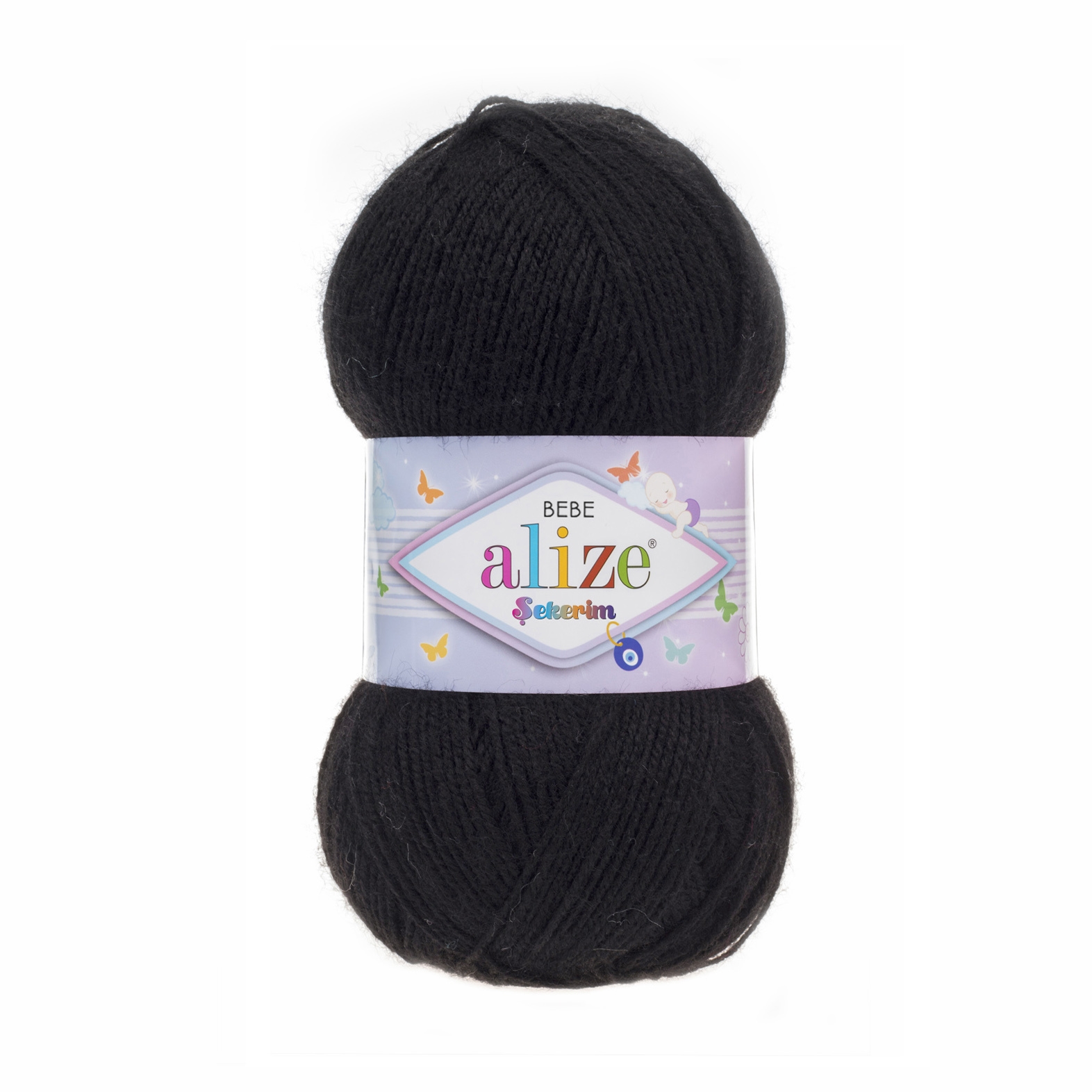

Пряжа Alize Sekerim Bebe, цвет: 060 черный, 350 м, 100 г (5 мотков) 5 шт.