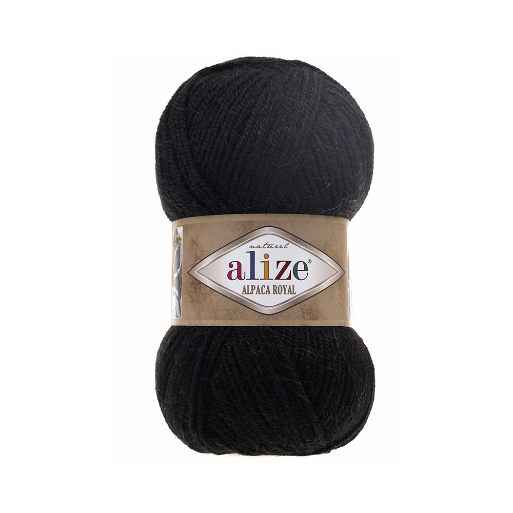 

Пряжа ALIZE "Альпака Фэнси", цвет 60 чёрный, 1 моток, арт. 364012