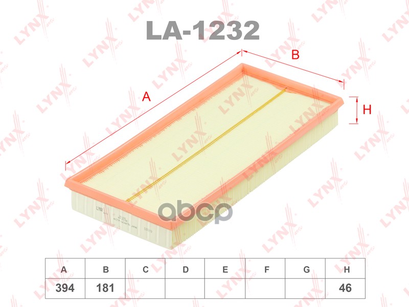 фото Фильтр воздушный lynxauto la-1232