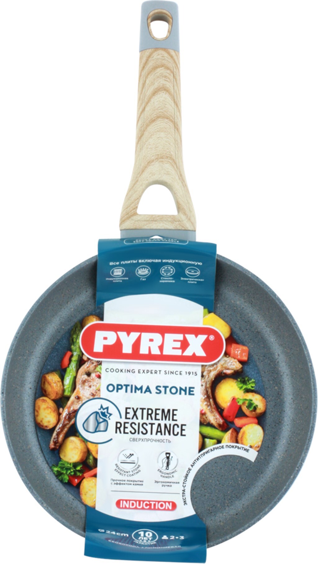 фото Сковорода optima stone 20см индукция pyrex