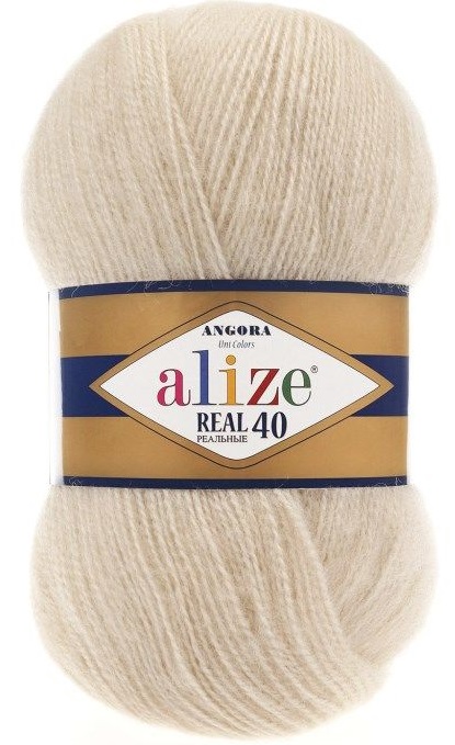 

Пряжа Alize 551390 Angora Real 67 молочно-бежевый, Angora Real