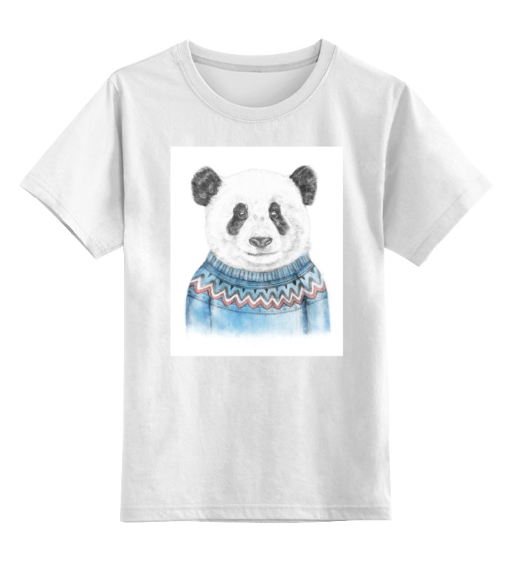 фото Детская футболка классическая printio панда, р. 140