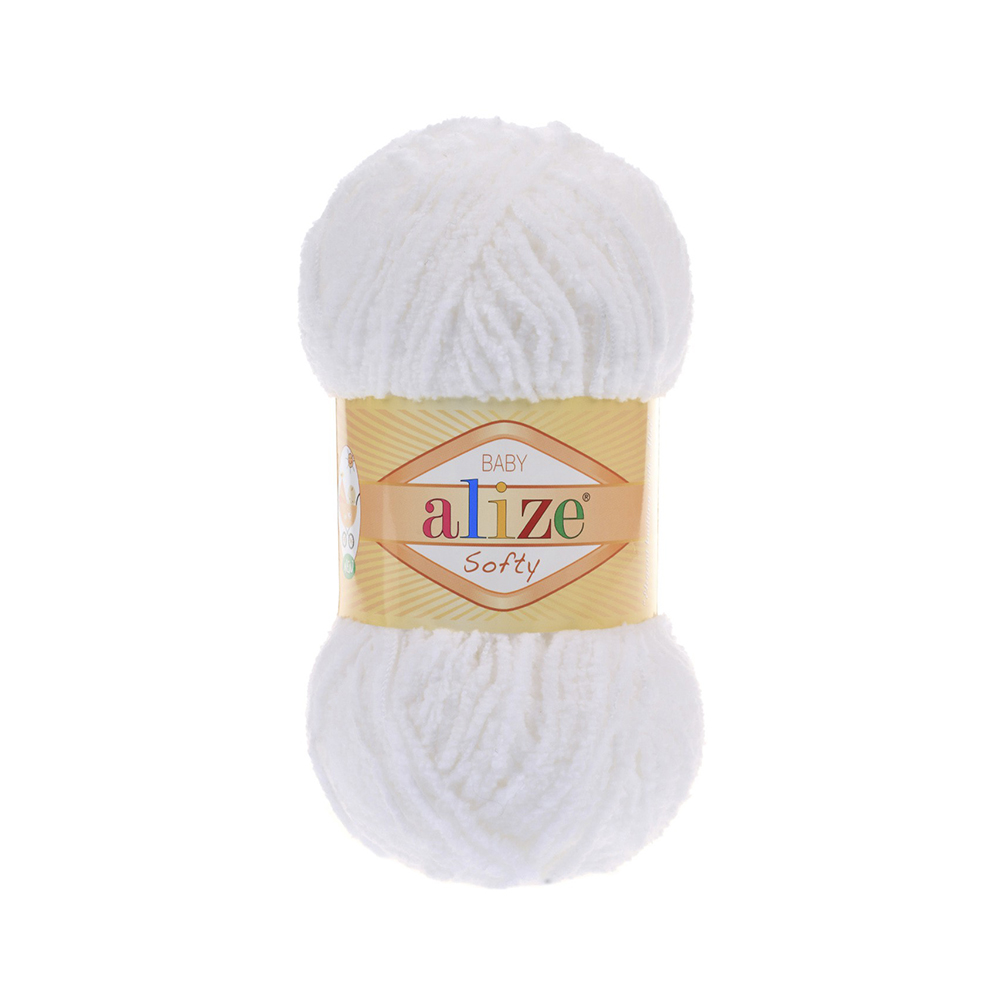 

Пряжа Alize 694530 Softy 55 белый, Softy