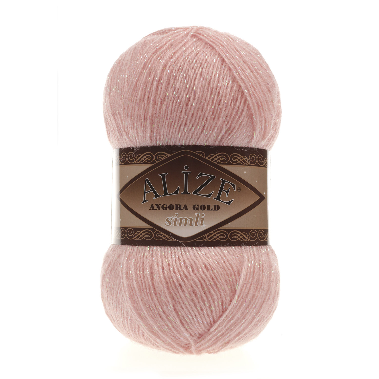 

Пряжа ALIZE Angora Gold Simli цвет 363 светло-розовый 5 мотков