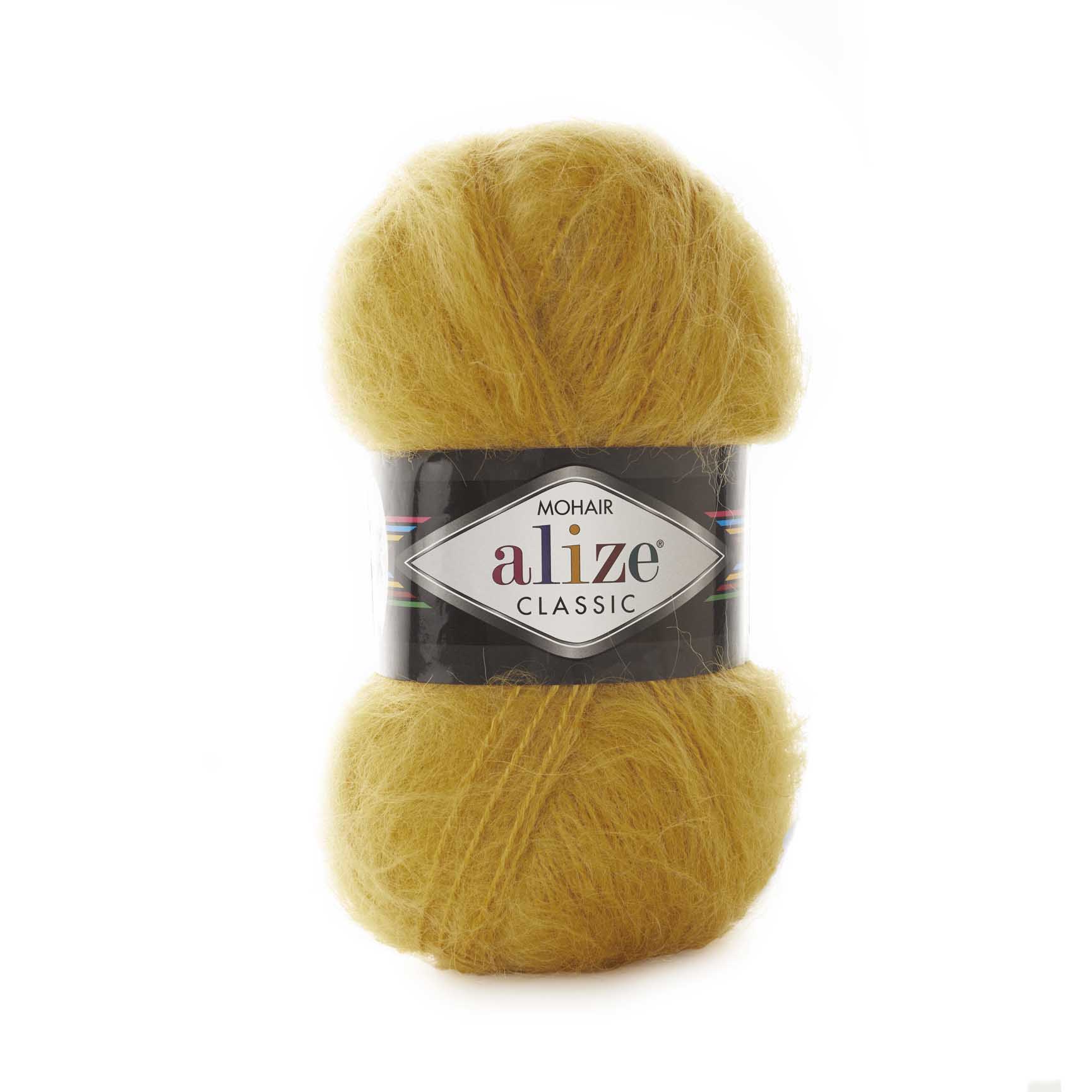 

Пряжа ALIZE "Mohair classik new", 200 метров, 5 мотков по 100 грамм, цвет: 02 шафран