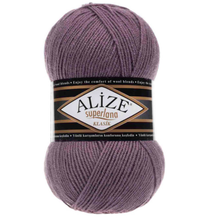 

Пряжа Alize 692917 Superlana klasik 312 пыльная роза, Фиолетовый, Superlana klasik