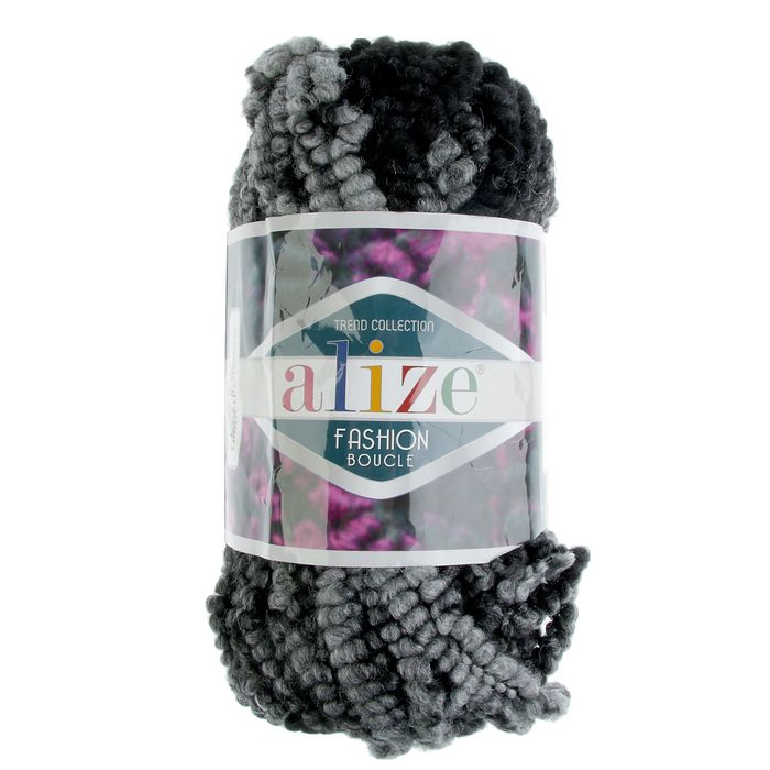 

Пряжа Alize 499316 Fashion boucle 5570 серый-белый, Fashion boucle